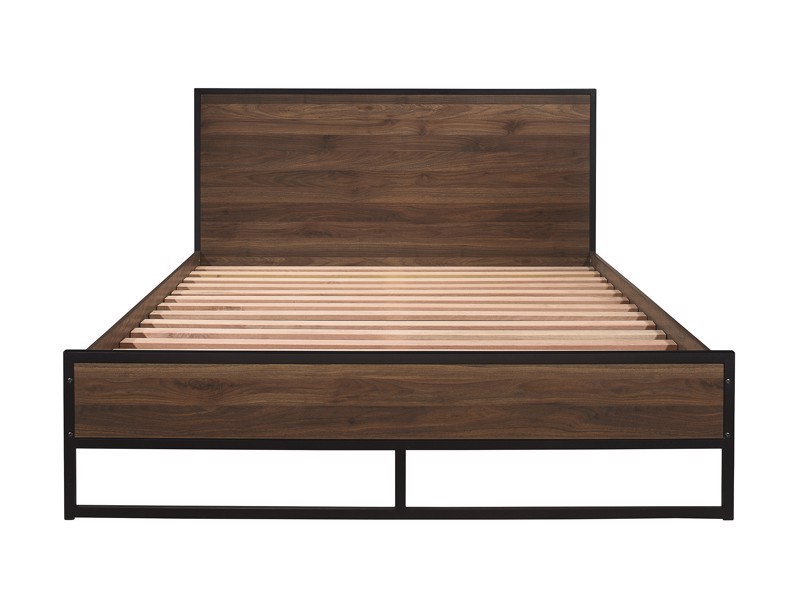 Land Of Beds Farnworth Walnut Finish Wooden Double Bed Frame4