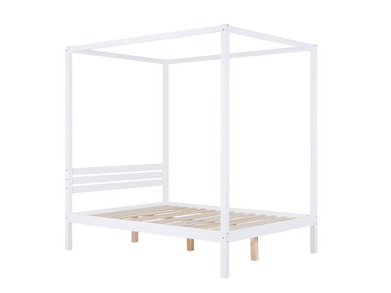 Land Of Beds Ascot White Wooden Double Bed Frame4