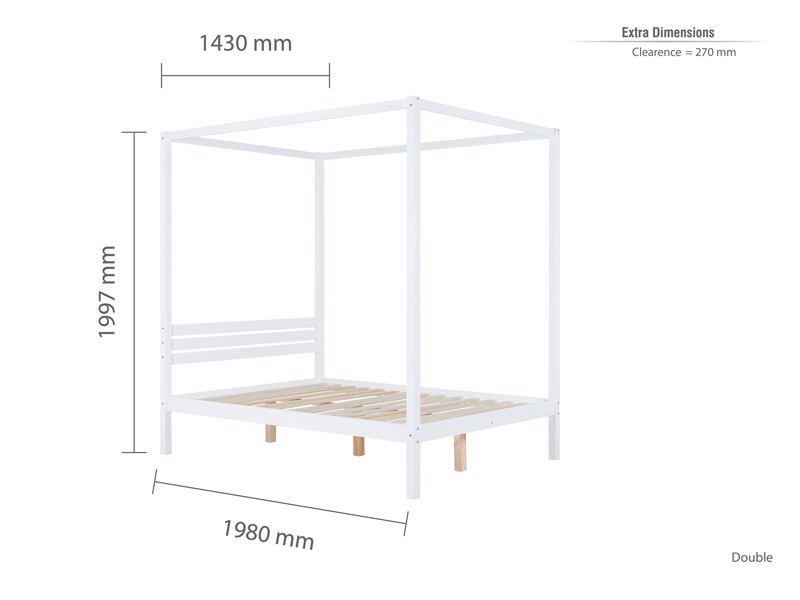 Land Of Beds Ascot White Wooden Double Bed Frame8