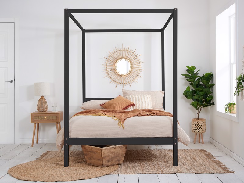 Land Of Beds Ascot Black Wooden Bed Frame2