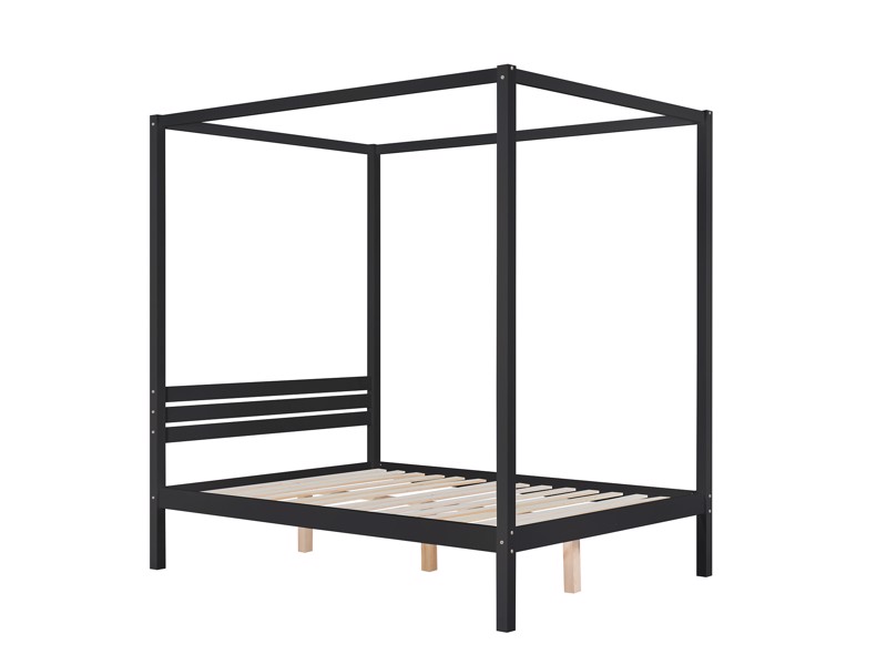 Land Of Beds Ascot Black Wooden Bed Frame4