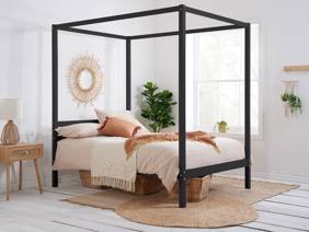 Land Of Beds Ascot Black Wooden Bed Frame1