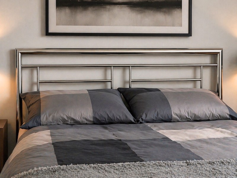 Land Of Beds Blackley Silver Metal Bed Frame3