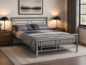 Land Of Beds Blackley Silver Metal Bed Frame1