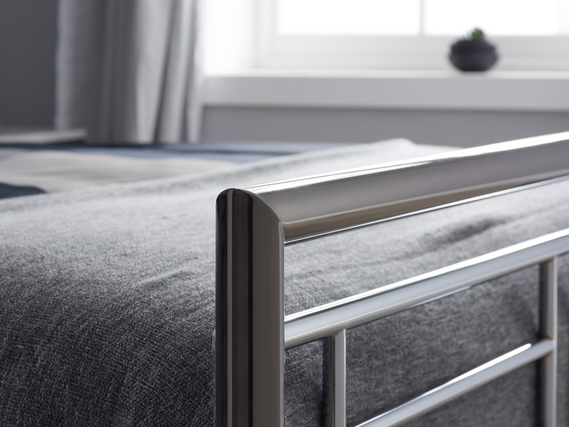 Land Of Beds Blackley Silver Metal Bed Frame5