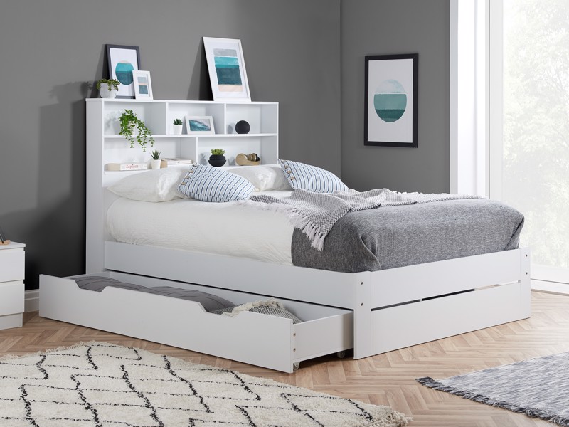 Land Of Beds Lucca White Wooden Bed Frame2