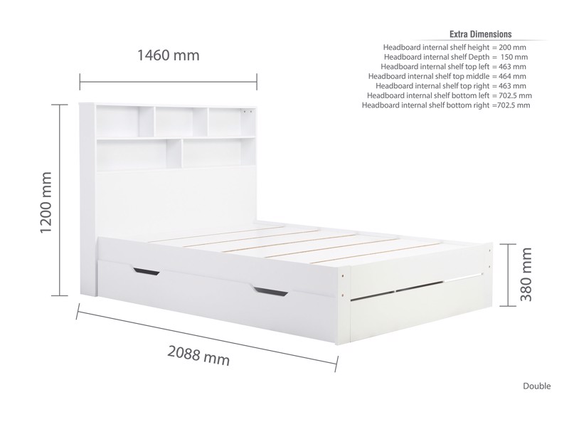 Land Of Beds Lucca White Wooden Bed Frame10