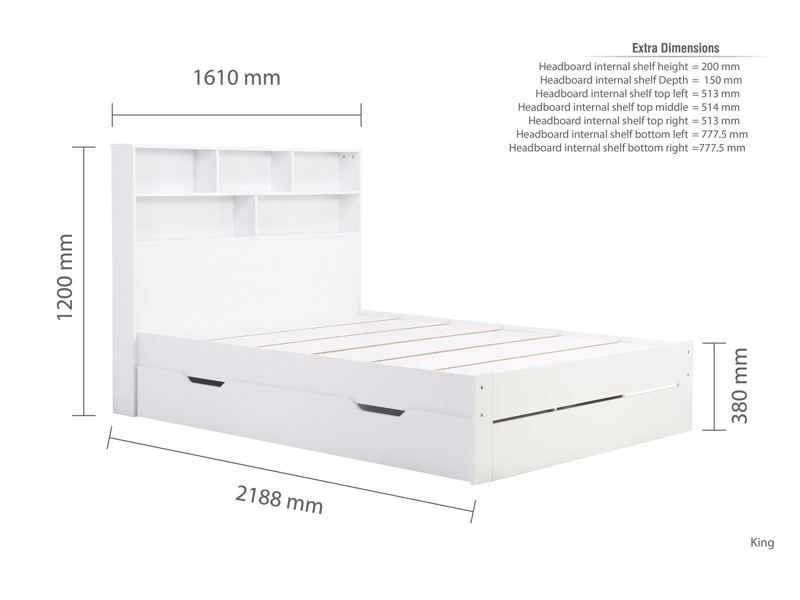 Land Of Beds Lucca White Wooden Bed Frame11