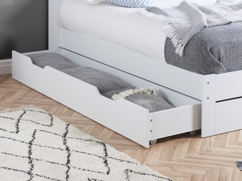 Land Of Beds Lucca White Wooden Bed Frame3
