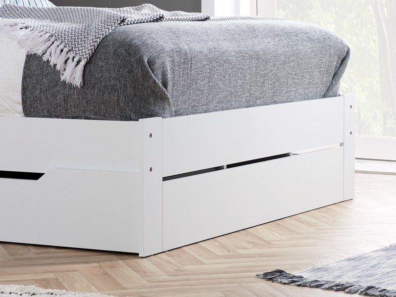 Land Of Beds Lucca White Wooden Bed Frame6