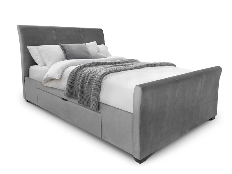 Land Of Beds Ophelia Grey Fabric Super King Size Bed Frame1