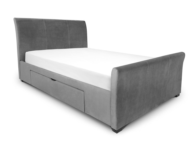 Land Of Beds Ophelia Grey Fabric Super King Size Bed Frame2