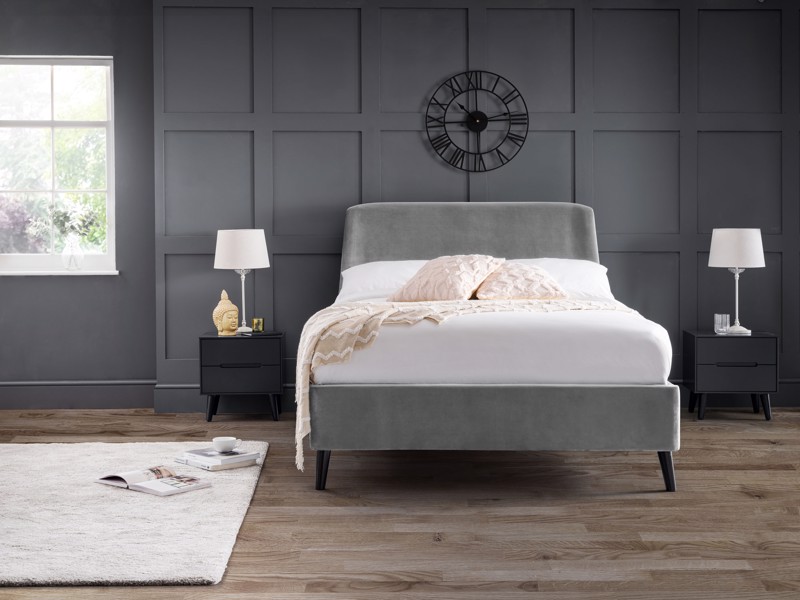 Land Of Beds Estelle Grey Fabric Bed Frame1