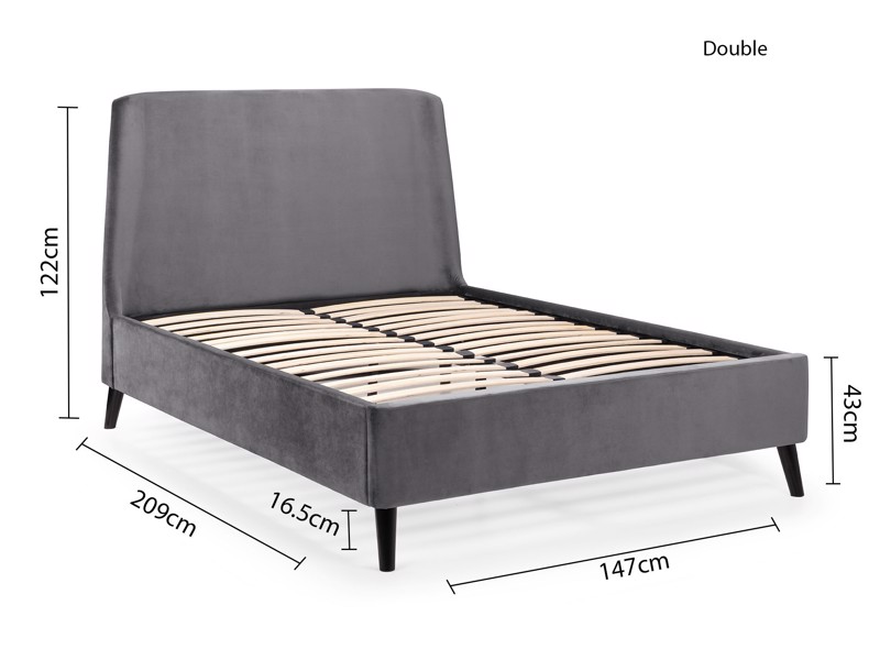 Land Of Beds Estelle Grey Fabric Bed Frame5