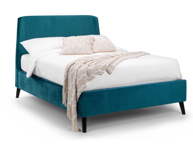 Land Of Beds Esther Teal Fabric Bed Frame1