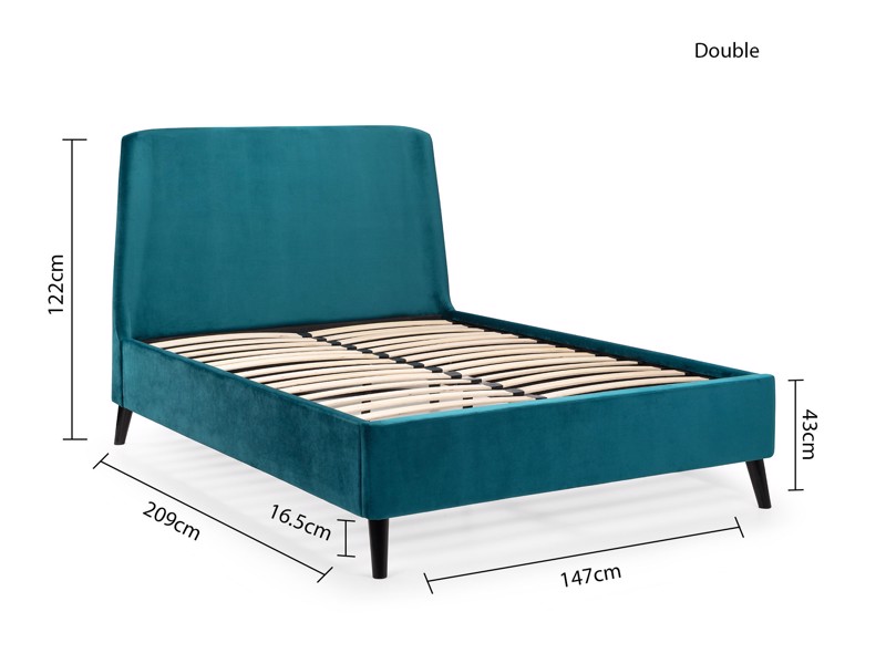 Land Of Beds Esther Teal Fabric Bed Frame5