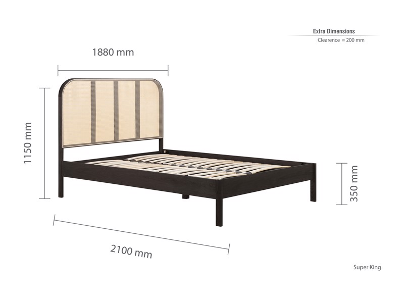 Land Of Beds Cannes Black Wooden Double Bed Frame10