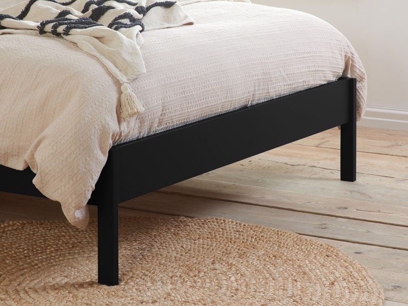 Land Of Beds Cannes Black Wooden Double Bed Frame3