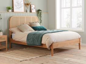 Land Of Beds Cannes Oak Wooden Bed Frame1