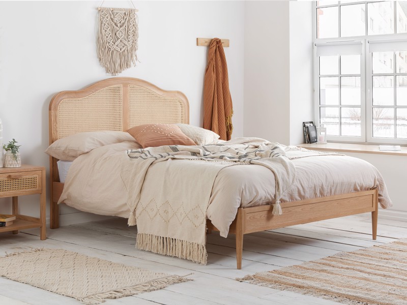 Land Of Beds Paris Oak Wooden Double Bed Frame1