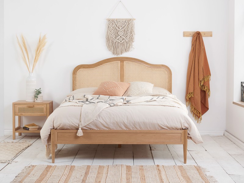 Land Of Beds Paris Oak Wooden Double Bed Frame2