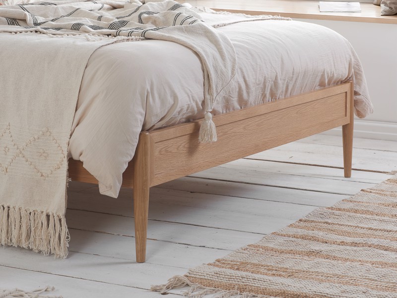 Land Of Beds Paris Oak Wooden Bed Frame3