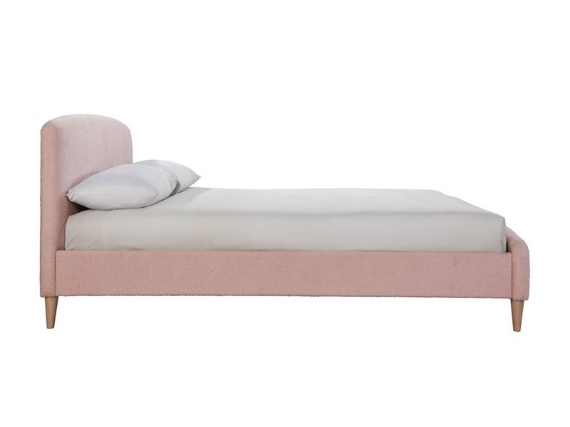 Land Of Beds Teddy Blush Pink Fabric Bed Frame5