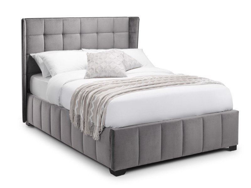 Land Of Beds Pandora Grey Fabric Bed Frame2