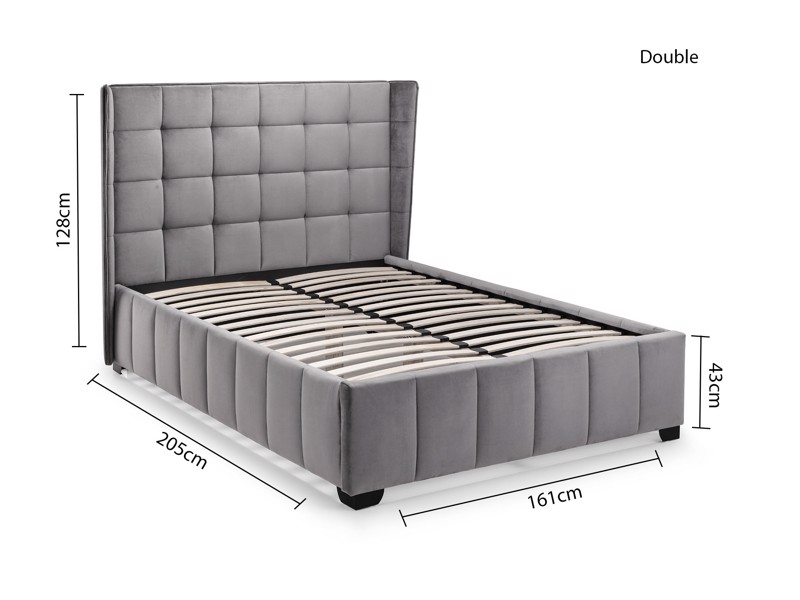 Land Of Beds Pandora Grey Fabric Bed Frame6