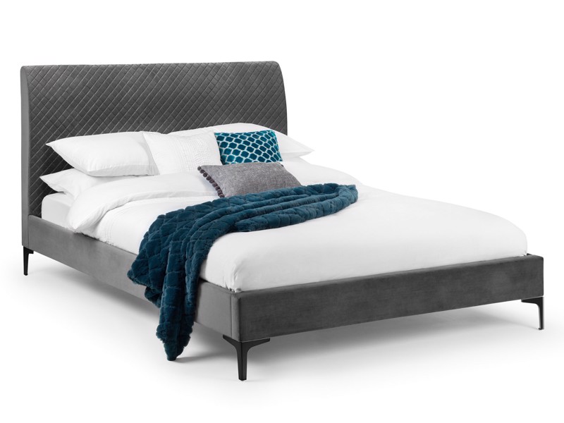 Land Of Beds Lyra Grey Fabric Bed Frame2