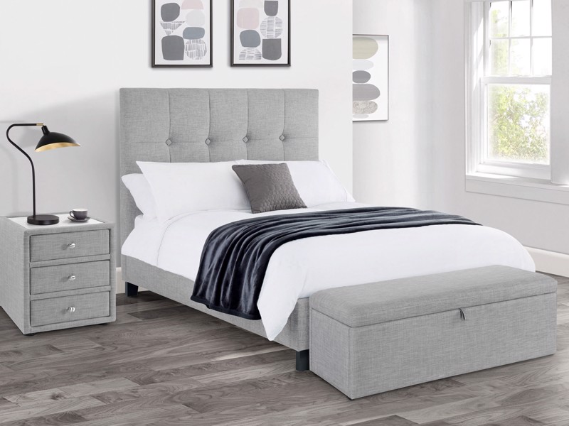 Land Of Beds Seren Grey Fabric Bed Frame1