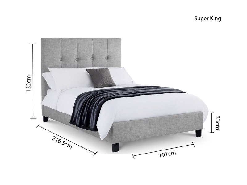 Land Of Beds Seren Grey Fabric Super King Size Bed Frame5