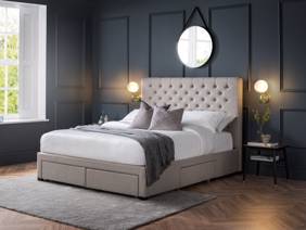 Land Of Beds Cordelia Grey Fabric Bed Frame1