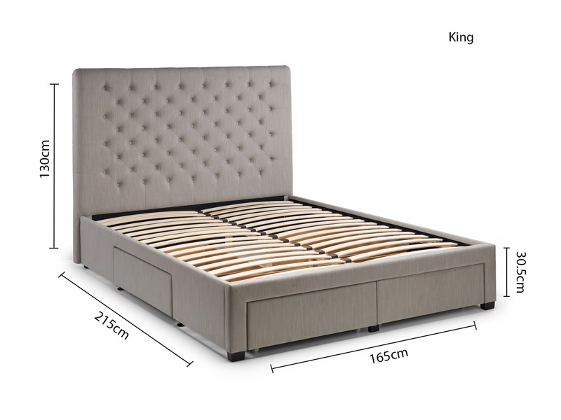 Land Of Beds Cordelia Grey Fabric King Size Bed Frame7
