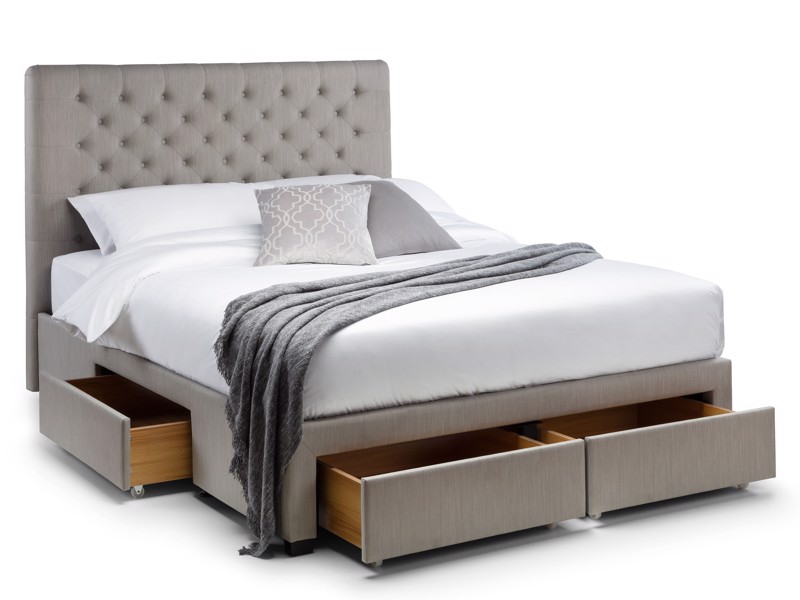 Land Of Beds Cordelia Grey Fabric Bed Frame4