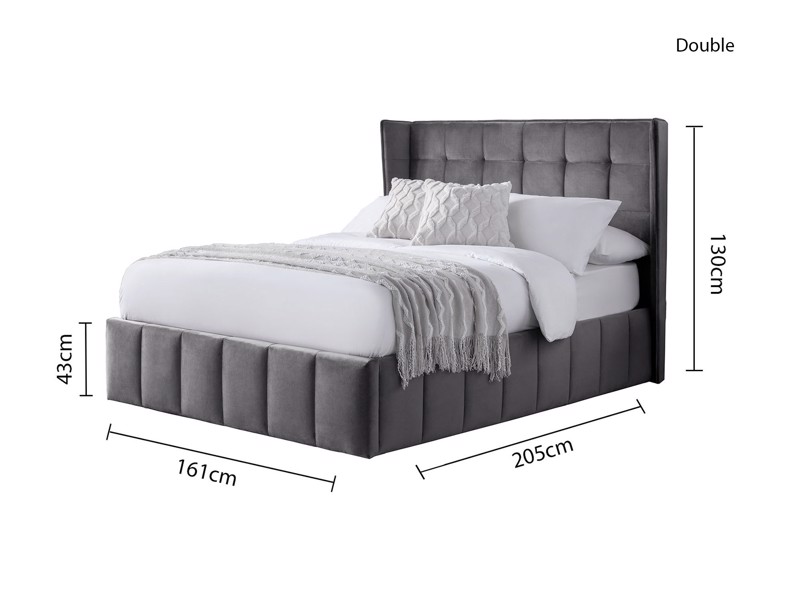 Land Of Beds Pandora Grey Fabric Ottoman Bed3