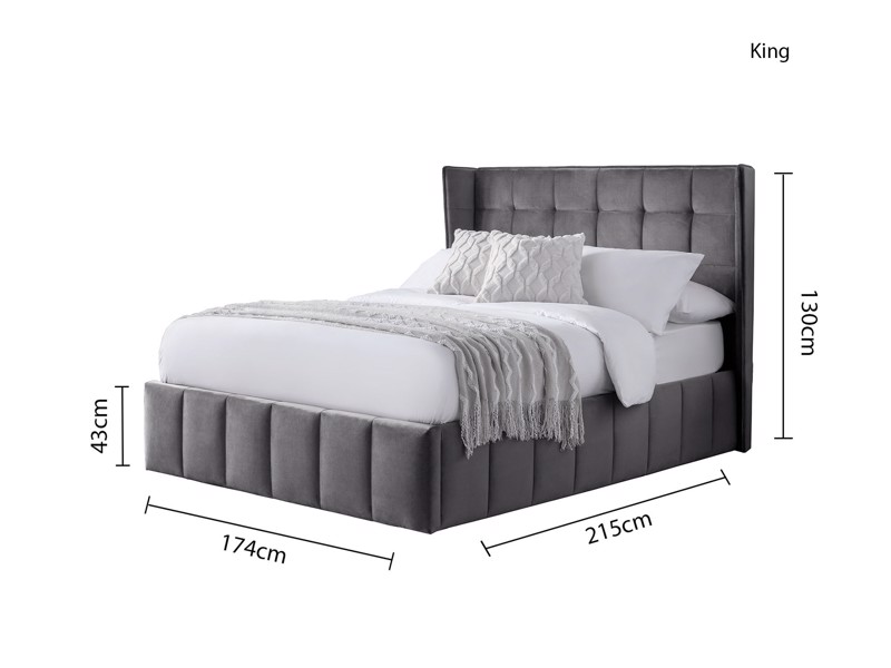 Land Of Beds Pandora Grey Fabric Ottoman Bed4