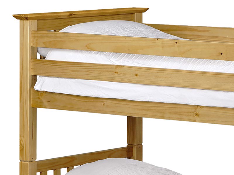 Land Of Beds Leyton Pine Wooden Single Bunk Bed3