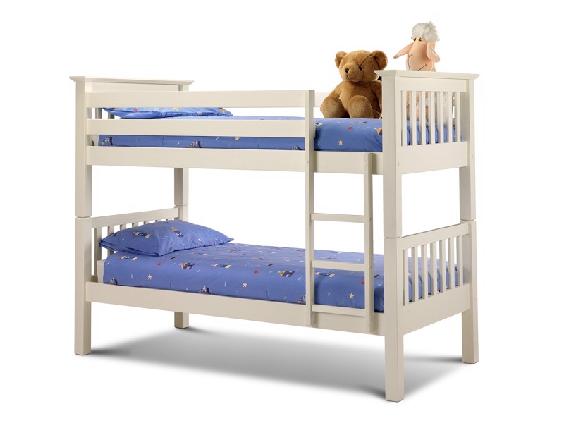 Land Of Beds Leyton Stone White Wooden Bunk Bed2