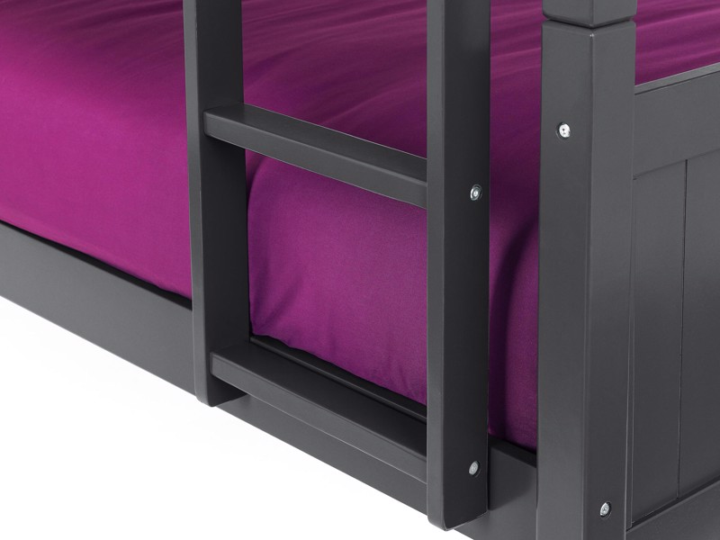 Land Of Beds Acer Dark Grey Wooden Bunk Bed3