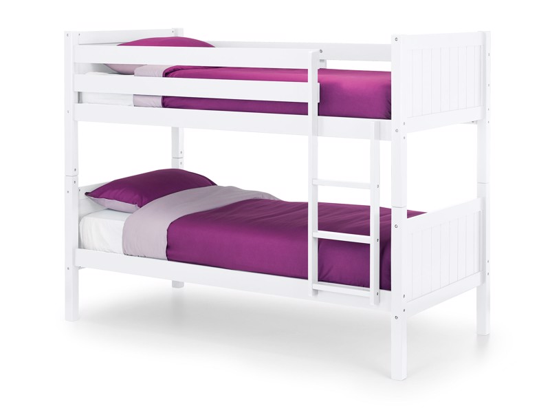 Land Of Beds Acer White Wooden Single Bunk Bed2
