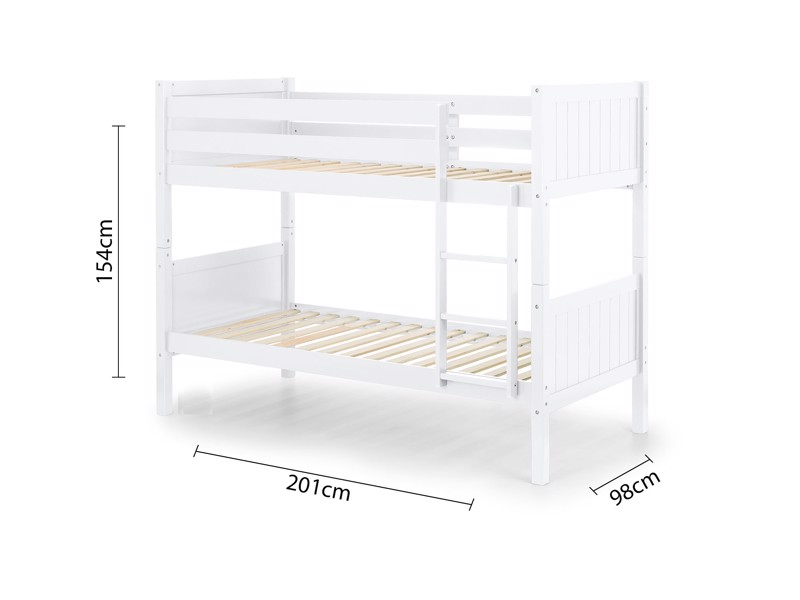 Land Of Beds Acer White Wooden Bunk Bed5