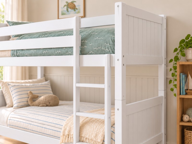 Land Of Beds Acer White Wooden Bunk Bed2