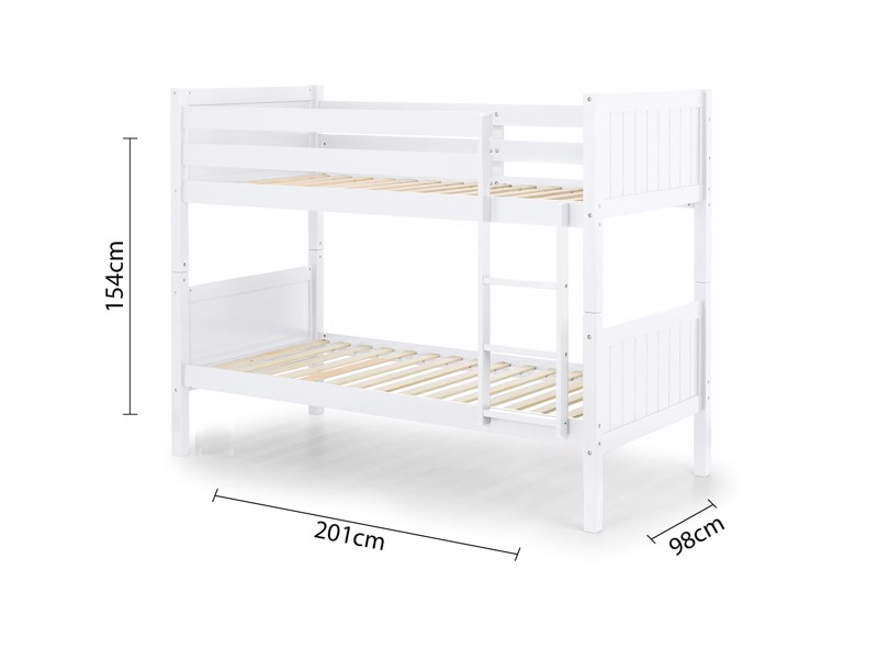 Land Of Beds Acer White Wooden Bunk Bed6