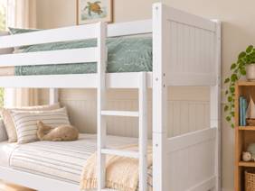 Land Of Beds Acer White Wooden Bunk Bed2