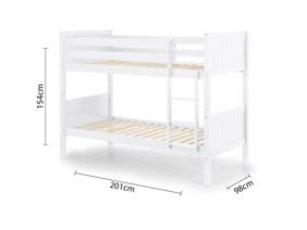 Land Of Beds Acer White Wooden Bunk Bed6