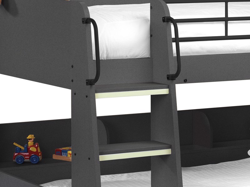 Land Of Beds Paddington Dark Grey Wooden Bunk Bed4
