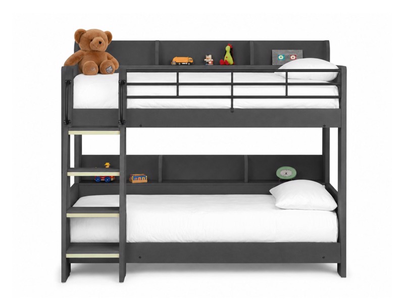 Land Of Beds Paddington Dark Grey Wooden Bunk Bed3