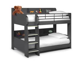 Land Of Beds Paddington Dark Grey Wooden Bunk Bed3