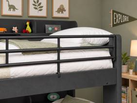 Land Of Beds Paddington Dark Grey Wooden Bunk Bed4
